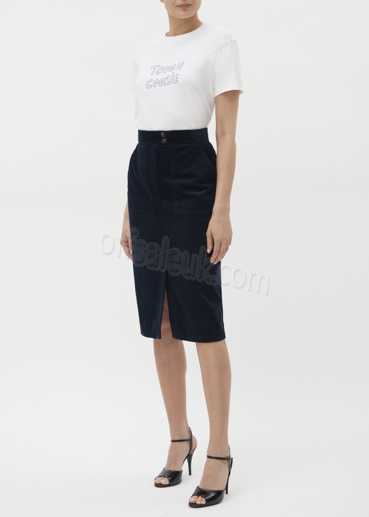 Discount Corduroy A Line Skirt - -1
