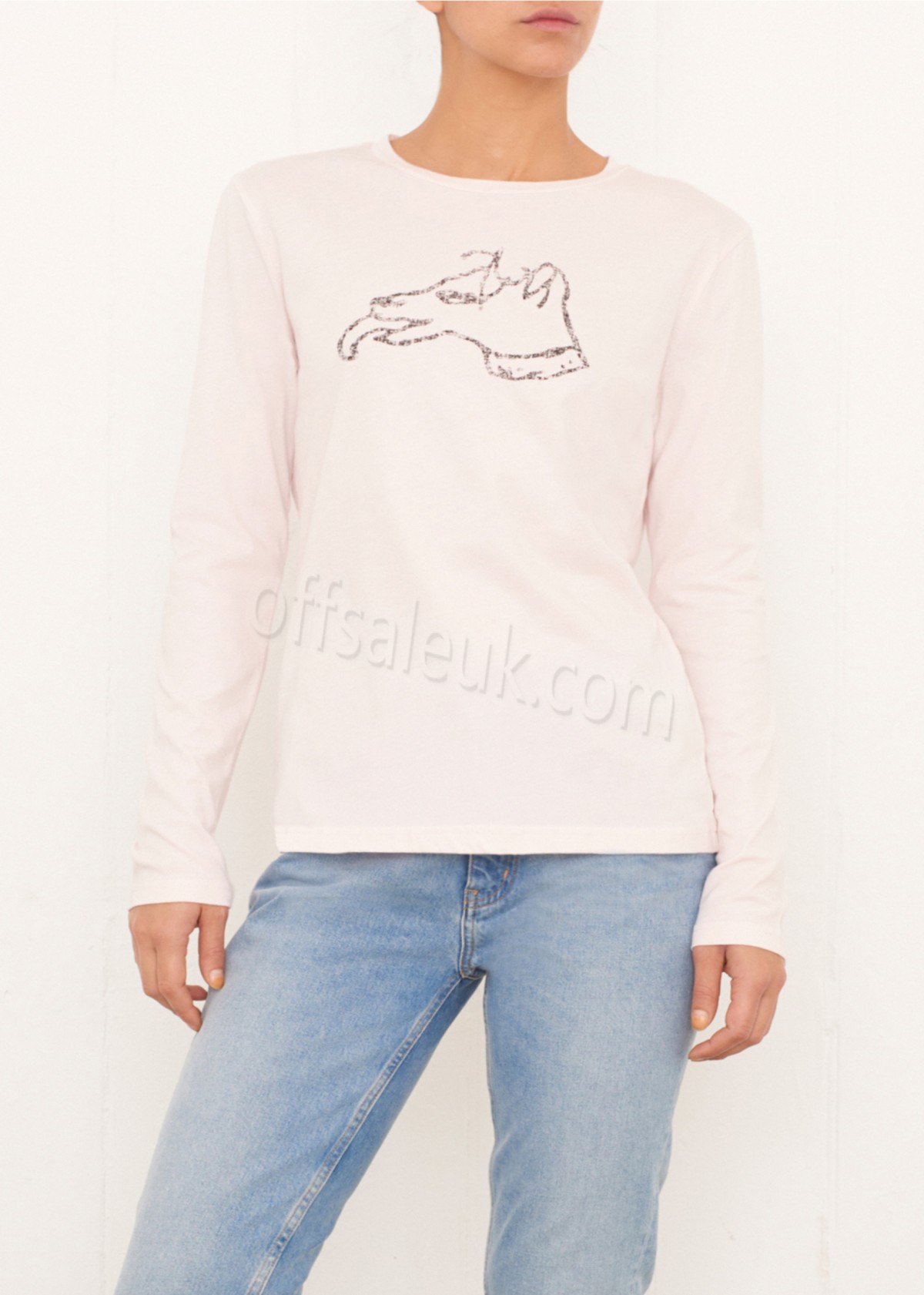 Discount Distressed Dog Long Sleeve T-Shirt - -1