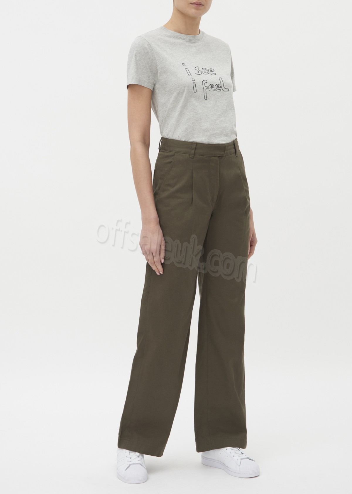 Discount COTTON TWILL ANGIE PLEATED TROUSER - -1
