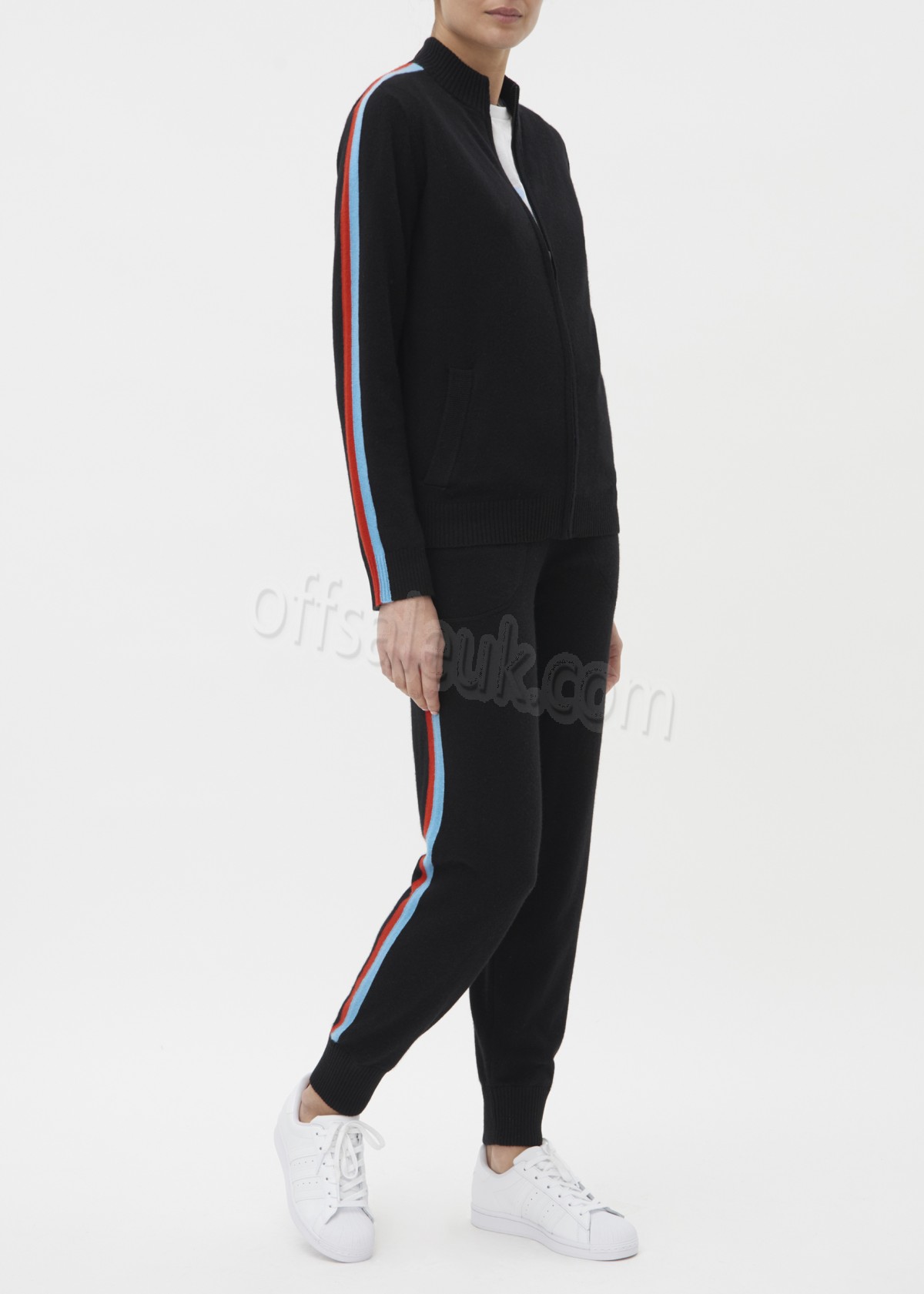 Bella Freud Meisel Stripe Cashmere Zip Up - -1